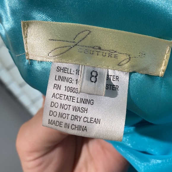 Blue Rhinestone Prom Dress - Picture 3 of 7